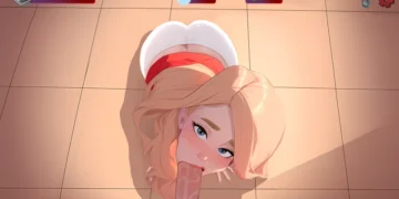Red Brim Animated 2D Blowjob